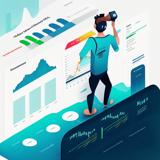 trader studying multiple stock market charts with upward trends