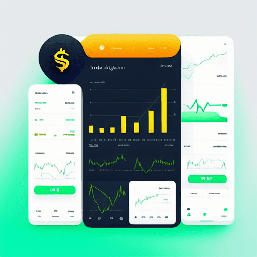 various line graphs and crypto currency symbols