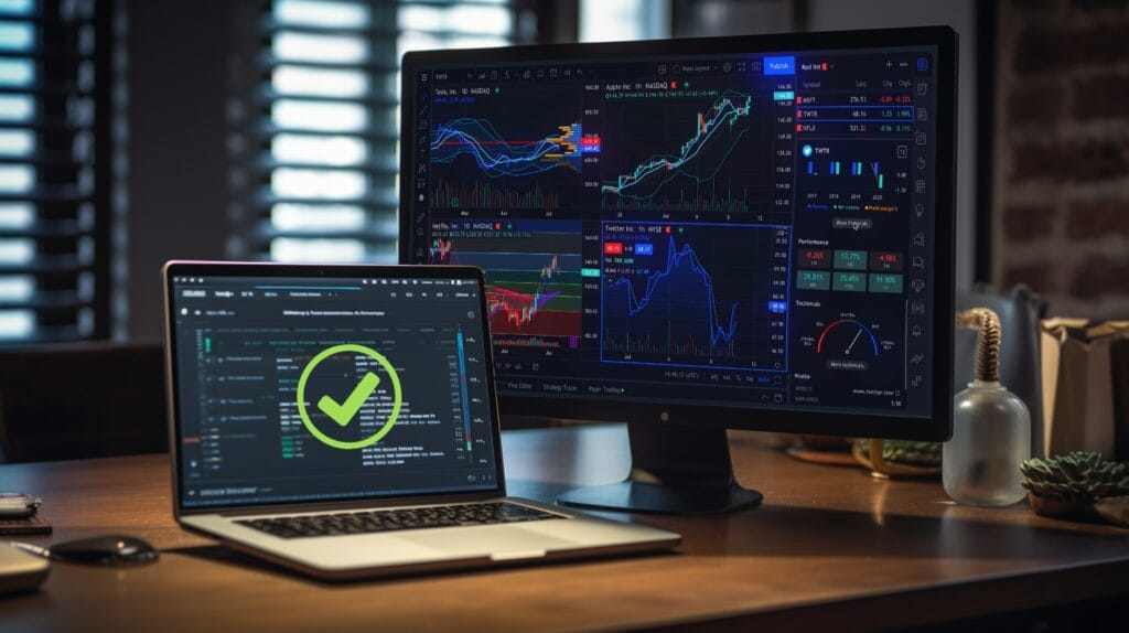 Paper Trading and Full-Featured Chart Functions of TradingView.