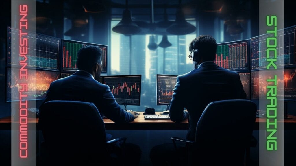 Two investors representing Commodity Investing and Stock Trading