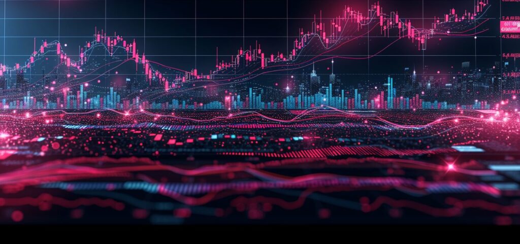 Candlestick chart with inside bars and classic patterns.