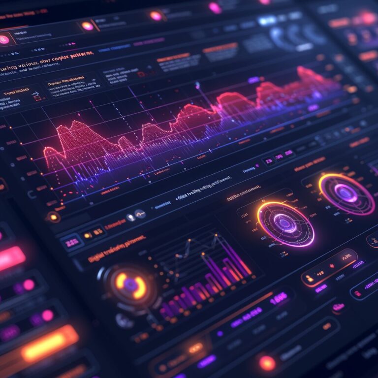 Complex chart patterns on digital trading platform