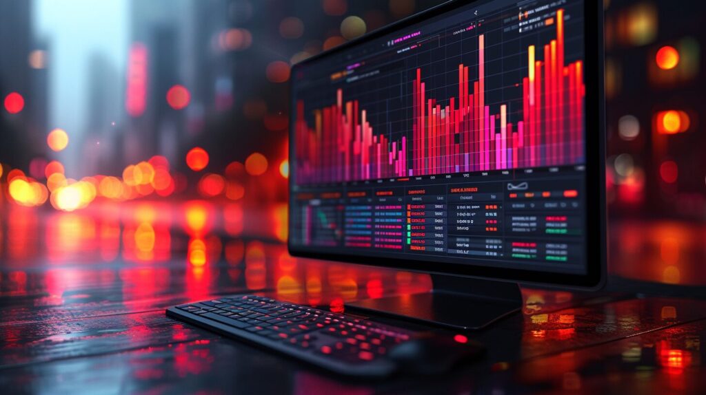 Trading Volume Index (TVI) featuring a Computer screen, fluctuating TVI bars, mouse pointer