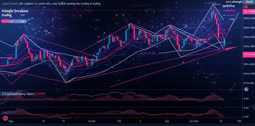 Descending triangle chart with bullish breakout