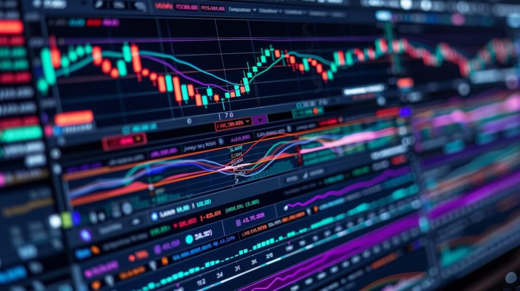 Best Moving Average for 5 Min Chart Detailed 5-minute chart with colored moving averages and candlestick patterns highlighting crossovers