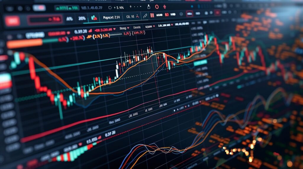 Dynamic 5-min chart with SMA, EMA indicators guiding day trading decisions