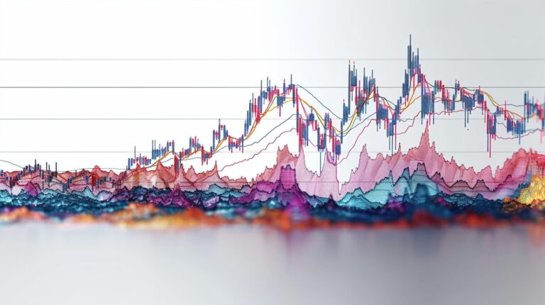 Dynamic 5-minute stock chart with simple, exponential, weighted moving averages converging