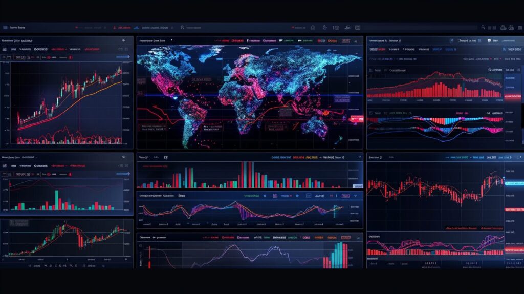 Three-section image with volume profile, Bookmap, and Heatmap in Thinkorswim Footprint Chart context